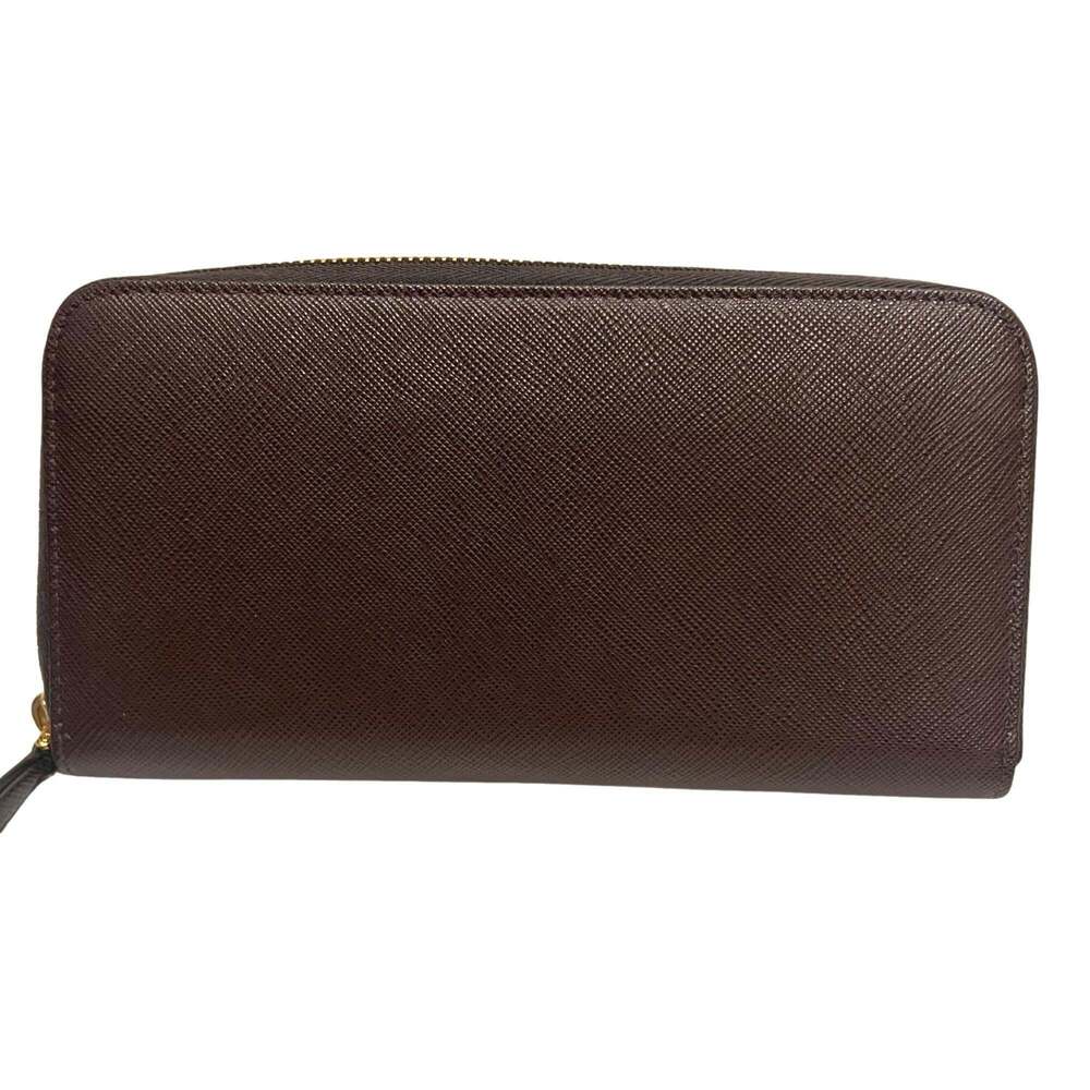 Prada Bruciato Brown Saffiano Leather Zip Around Continental - Picture 7 of 8